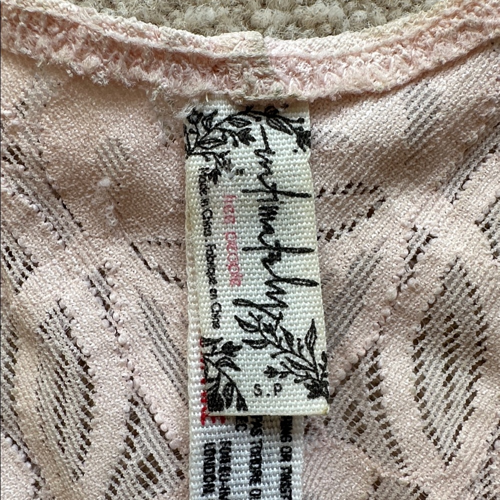 Intimately Free People Racerback Bralette Women's Lace Galloon Size Small Pink - Picture 8 of 15